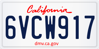 CA license plate 6VCW917