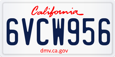 CA license plate 6VCW956