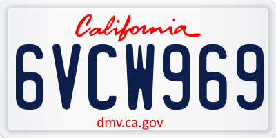 CA license plate 6VCW969