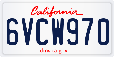 CA license plate 6VCW970