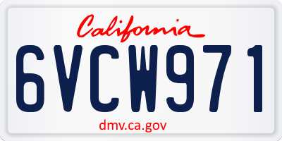 CA license plate 6VCW971