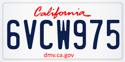 CA license plate 6VCW975