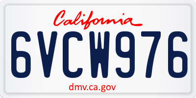 CA license plate 6VCW976