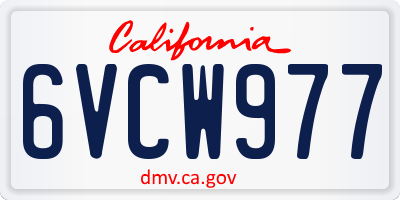 CA license plate 6VCW977