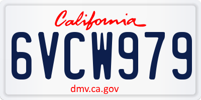 CA license plate 6VCW979