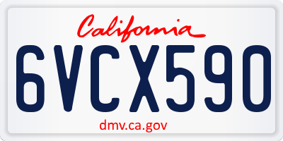 CA license plate 6VCX590