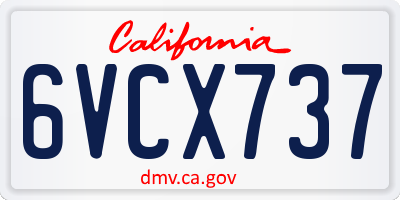 CA license plate 6VCX737