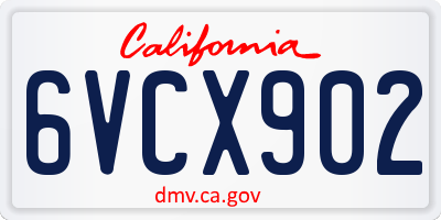 CA license plate 6VCX902