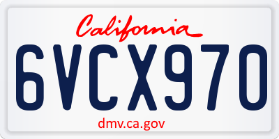 CA license plate 6VCX970
