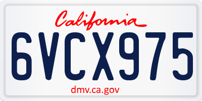 CA license plate 6VCX975