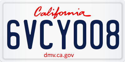 CA license plate 6VCY008