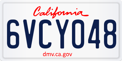 CA license plate 6VCY048