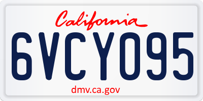 CA license plate 6VCY095