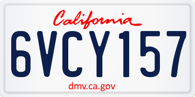 CA license plate 6VCY157