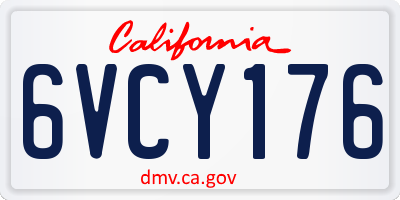 CA license plate 6VCY176