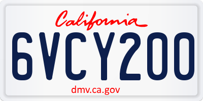 CA license plate 6VCY200
