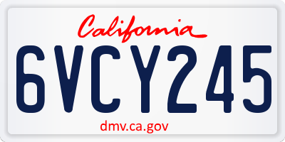 CA license plate 6VCY245