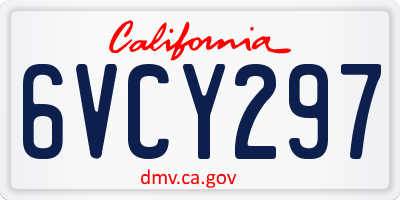 CA license plate 6VCY297