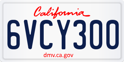 CA license plate 6VCY300