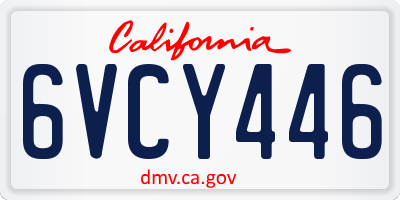 CA license plate 6VCY446
