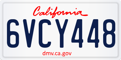 CA license plate 6VCY448
