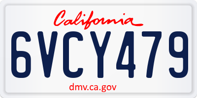 CA license plate 6VCY479