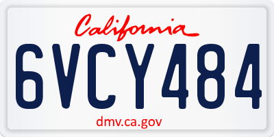 CA license plate 6VCY484
