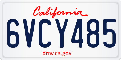 CA license plate 6VCY485
