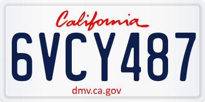 CA license plate 6VCY487