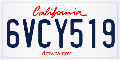 CA license plate 6VCY519