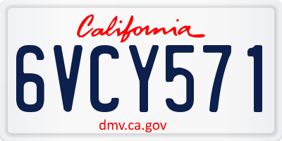 CA license plate 6VCY571