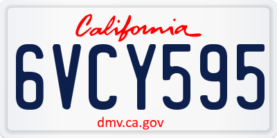 CA license plate 6VCY595