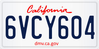 CA license plate 6VCY604