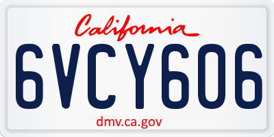 CA license plate 6VCY606