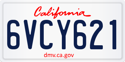 CA license plate 6VCY621