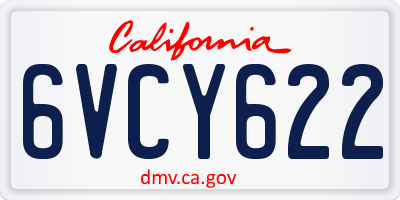 CA license plate 6VCY622