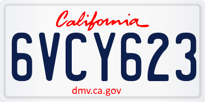 CA license plate 6VCY623