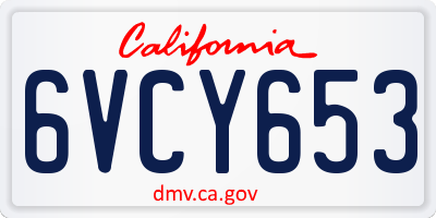 CA license plate 6VCY653