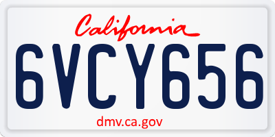 CA license plate 6VCY656