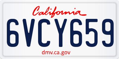 CA license plate 6VCY659