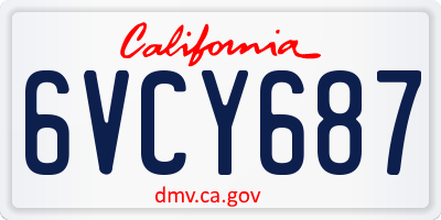 CA license plate 6VCY687