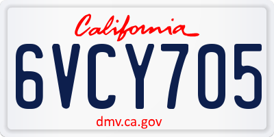 CA license plate 6VCY705