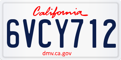 CA license plate 6VCY712