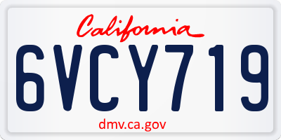 CA license plate 6VCY719