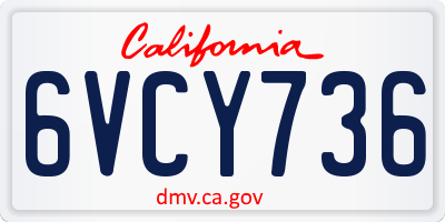 CA license plate 6VCY736