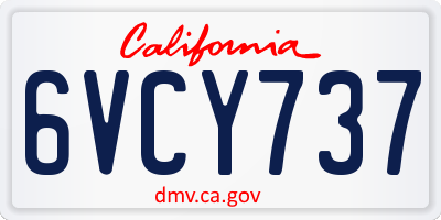 CA license plate 6VCY737