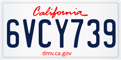 CA license plate 6VCY739