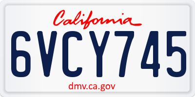 CA license plate 6VCY745