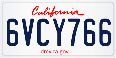 CA license plate 6VCY766