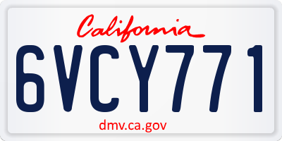 CA license plate 6VCY771